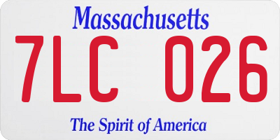MA license plate 7LC026