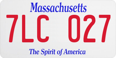 MA license plate 7LC027