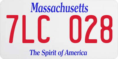 MA license plate 7LC028