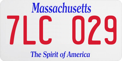 MA license plate 7LC029