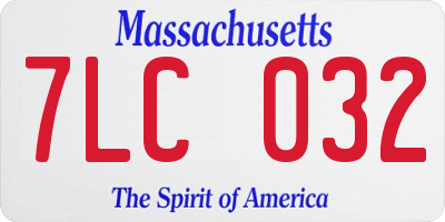 MA license plate 7LC032