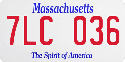 MA license plate 7LC036