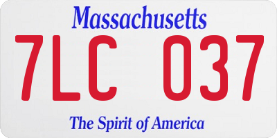 MA license plate 7LC037