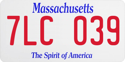 MA license plate 7LC039