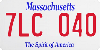 MA license plate 7LC040
