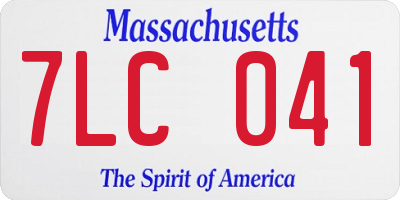 MA license plate 7LC041