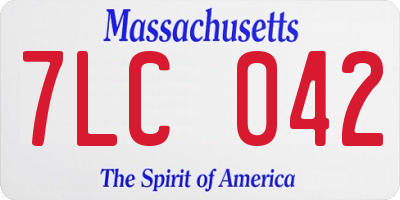 MA license plate 7LC042