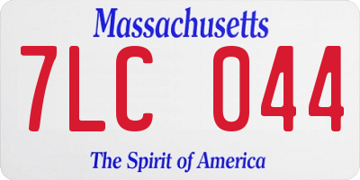 MA license plate 7LC044