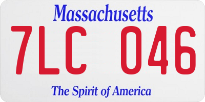 MA license plate 7LC046