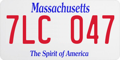 MA license plate 7LC047