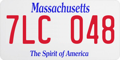 MA license plate 7LC048