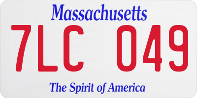 MA license plate 7LC049