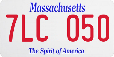 MA license plate 7LC050