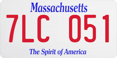 MA license plate 7LC051