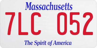 MA license plate 7LC052