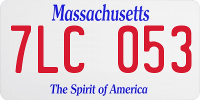 MA license plate 7LC053