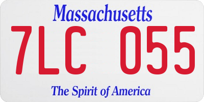 MA license plate 7LC055
