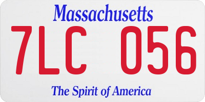 MA license plate 7LC056