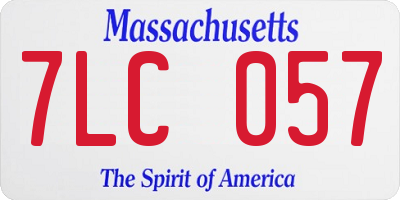 MA license plate 7LC057