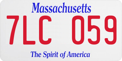 MA license plate 7LC059