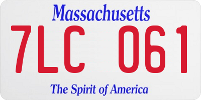 MA license plate 7LC061