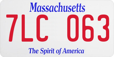 MA license plate 7LC063