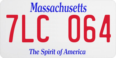 MA license plate 7LC064