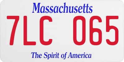 MA license plate 7LC065