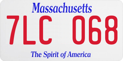 MA license plate 7LC068