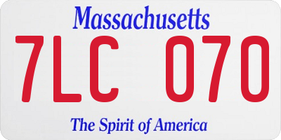 MA license plate 7LC070