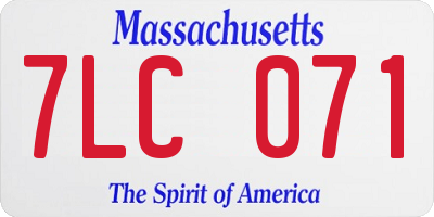 MA license plate 7LC071