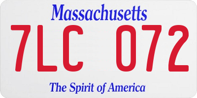 MA license plate 7LC072
