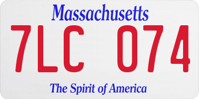 MA license plate 7LC074
