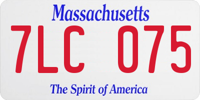 MA license plate 7LC075