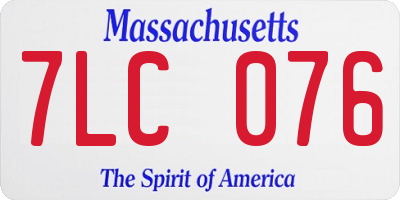 MA license plate 7LC076