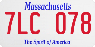 MA license plate 7LC078