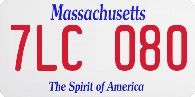 MA license plate 7LC080