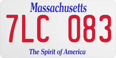 MA license plate 7LC083