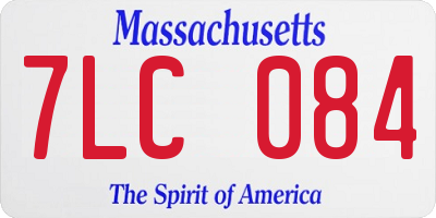 MA license plate 7LC084