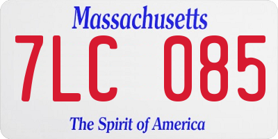 MA license plate 7LC085