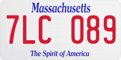 MA license plate 7LC089