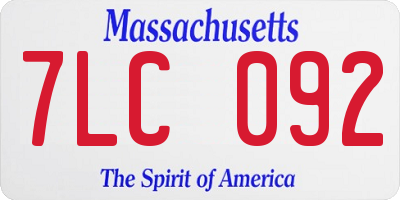MA license plate 7LC092
