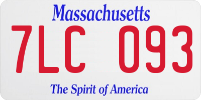 MA license plate 7LC093