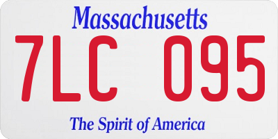 MA license plate 7LC095