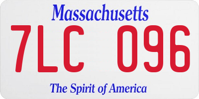 MA license plate 7LC096
