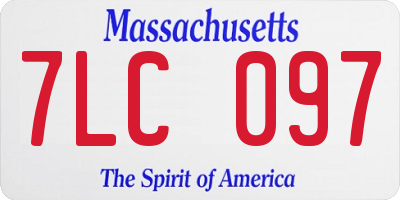 MA license plate 7LC097