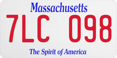 MA license plate 7LC098