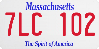 MA license plate 7LC102