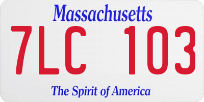 MA license plate 7LC103