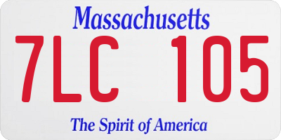 MA license plate 7LC105